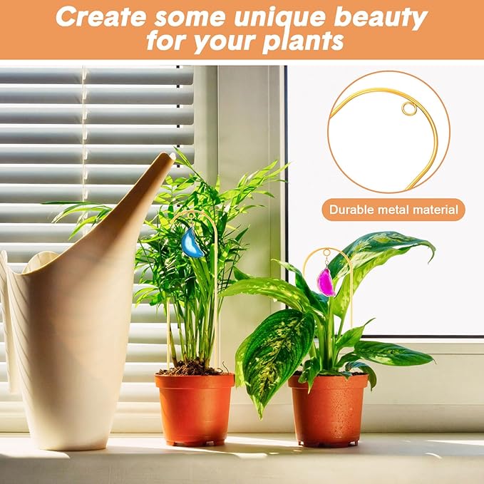 Zopeal 4 Pack Small Metal Plant Trellis Indoor 17 Inch Mini Gold Garden Trellis Potted Plant Support Stake Houseplant Trellis with Agate for Indoor Outdoor Climbing Plants Vine Flower Pot Plant Decor