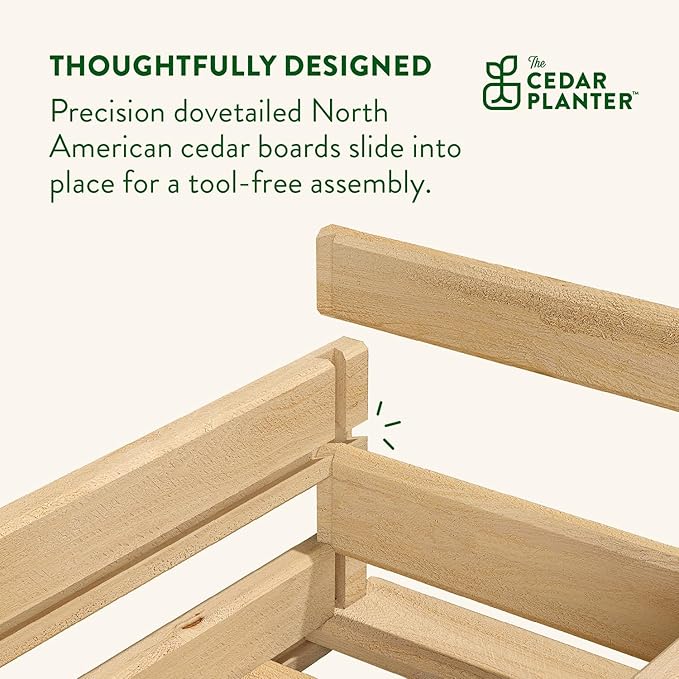 Greenes Fence Cedar Wood Planter Box with Wall Mount Brackets, 21" x 11" x 7" - Made in USA with North American Cedar