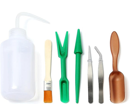 Ginsco 7pcs Succulent Transplanting Miniature Fairy Garden Planting Gardening Hand Tools Set