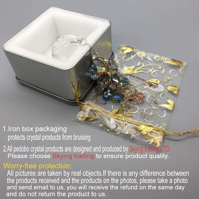 40mm Crystals Ball Prisms Suncatcher Hanging Ornament Chakra Crystals Rainbow Maker with Colors Crystal Pendants for Home,Office,Garden Decoration