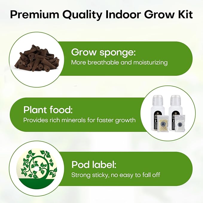 Ahopegarden 87 Pcs Seed Kit for Aerogarden for IDOO for Gardencube Hydroponics Growing System, Grow Anything Kit for Indoor Garden with 40 Grow sponges and Labels, 6 A&B Plant Food, 1 Tweezers