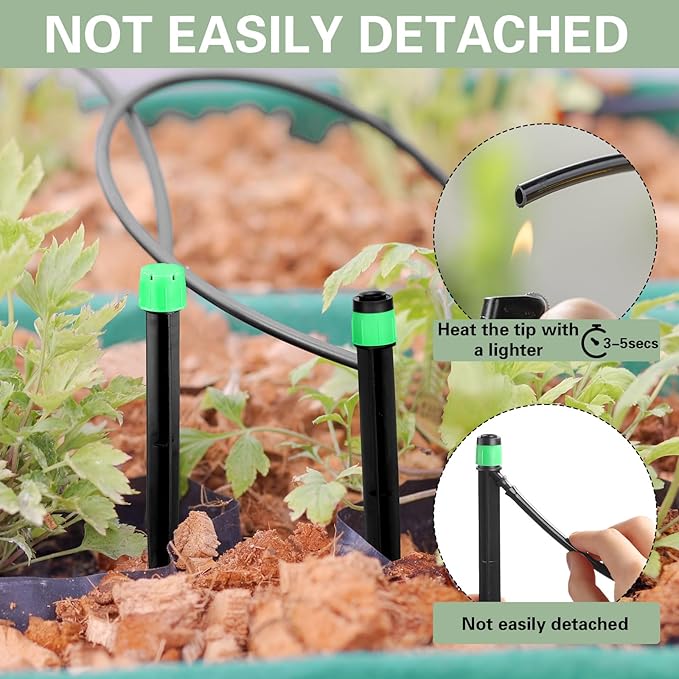 120 Pcs Drip Irrigation Emitters for 1/4'' Drip Irrigation Tubing 60 Irrigation Emitters Sprayer 60 Adjustable 360 Degree Water Flow Drippers for Patio Lawn Garden Watering