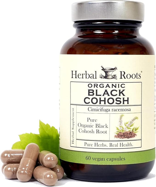 Herbal Roots Organic Black Cohosh Root 600mg | 60 Capsules,