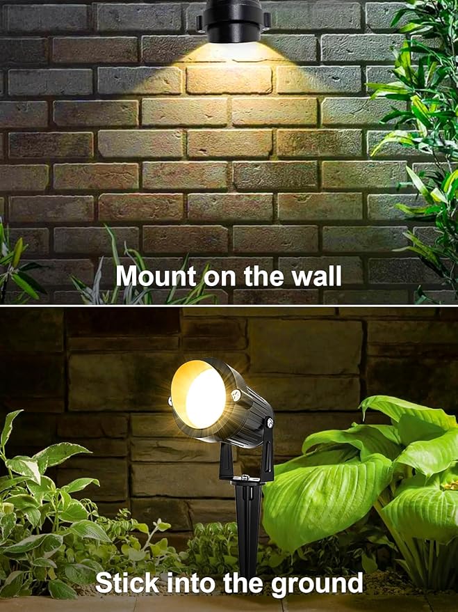 Christmas RGBW Outdoor Spotlights for Yard,10W Color Changing Landscape Lights with Remote Control 120V LED Landscape Lighting Waterproof Spotlight with Plug Tree Garden Path Decoration (4Pack)