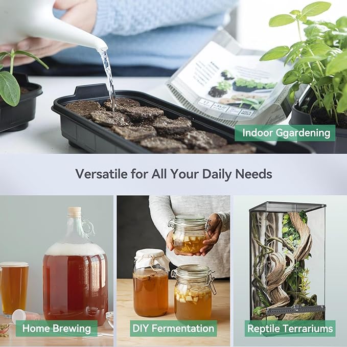 LUXBIRD 6 Pack Daisy Chain Seedling Heat Mats for Indoor Plants, Greenhouses, Germination, Hydroponic Garden, IP67 Waterproof Durable (LB-HMDC-06)