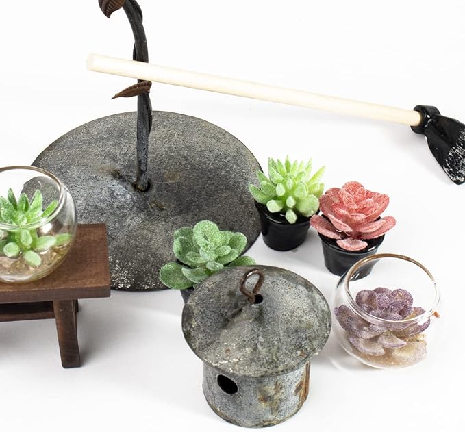 Bbiamsleep Fairy Garden Accessories 1/12 Scale Miniature Scene Fairy Garden Farm and Plant Fairy Garden Kit Outdoor Micro Landscape Decoration(Set of 9)