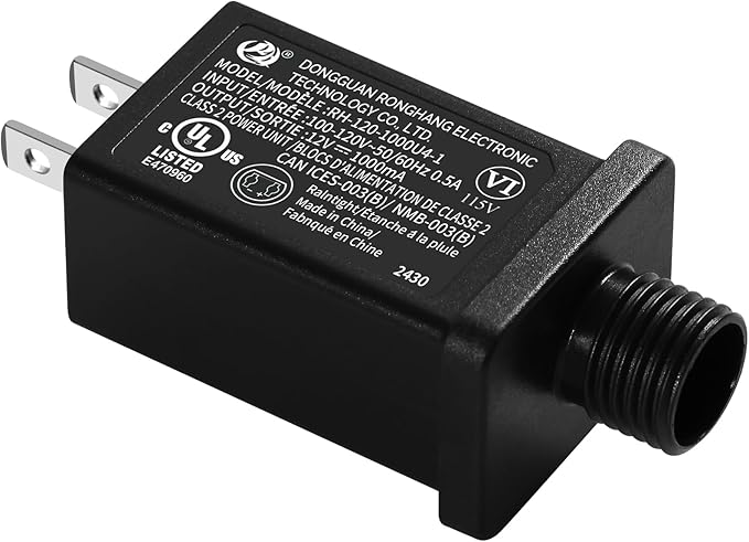 Replacement Yard Inflatable Adapter Power Supply Adaptor - 12V 1.0A 1Pcs - Inflatable Plug Replacement Class 2 Power Supply - for Halloween Yard Blow Up Decorations