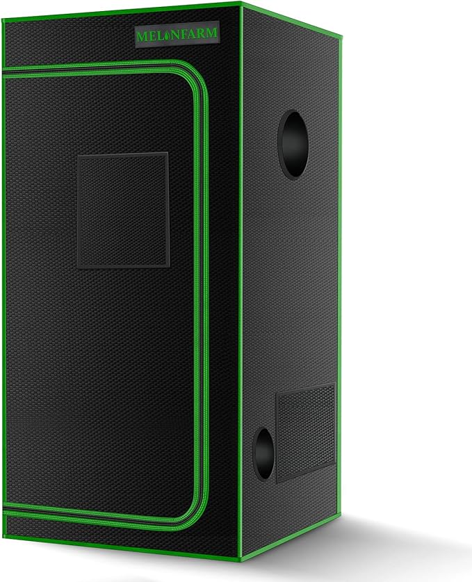 MELONFARM 2x2 Grow Tent, 24"x24"x48'' High Reflective 600D Diamond Mylar Canvas with Observation Window and Floor Tray for Hydroponic Indoor Plant Growing