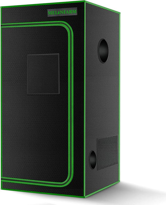 MELONFARM 2x2 Grow Tent, 24"x24"x48'' High Reflective 600D Diamond Mylar Canvas with Observation Window and Floor Tray for Hydroponic Indoor Plant Growing