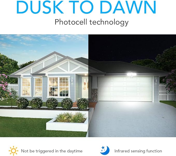 JJC 3700LM 32W LED Security Lights Motion Sensor Flood Light, LED Motion Sensor Outdoor Lights Fixture, Waterproof IP65,5700K Super Bright Motion Detector Lights for Garage, Porch (Not Solar Powered)