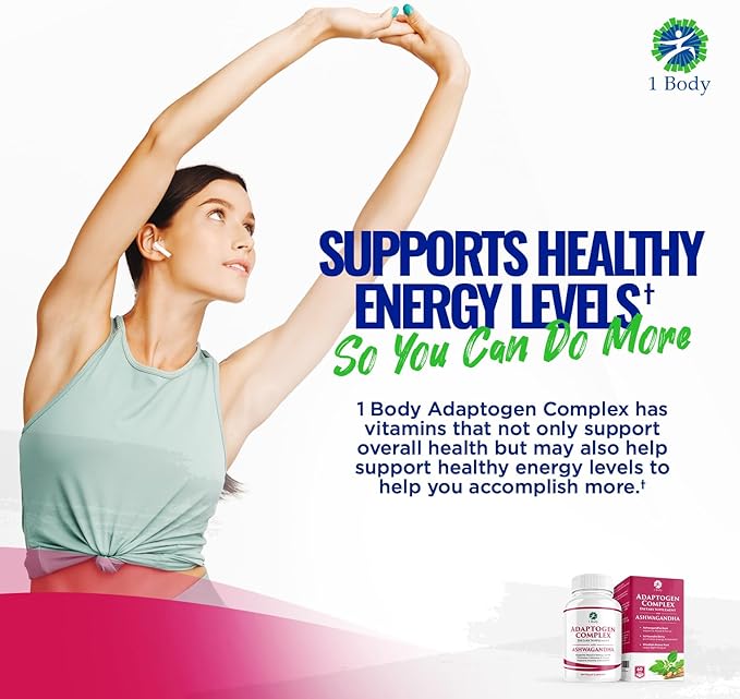 1 Body Ashwagandha Complex Supplement 60 Vegan