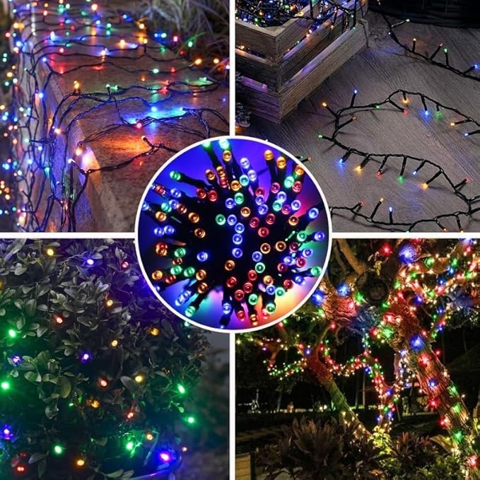 OZS Extra Long 115Ft 300LED RGB Color Changing String Lights Indoor/Outdoor, Waterproof 8 Modes Christmas Tree Lights, Green Wire for Party Wedding Garden Christmas Decorations