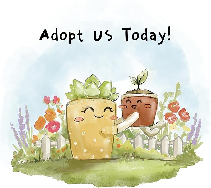 VIRTUNE Adorable Plant Pots. 5" Flower Pot & 2" Small Pot with Drainage. Gifts for Plant Lovers, Indoor Planters, Small Plant Pots, Cute Pots (Mustard)