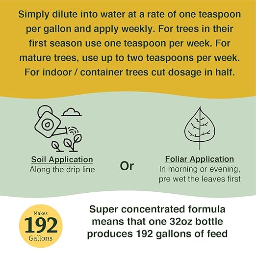 Farmer's Secret Citrus Tree Booster Fertilizer (32oz) - Super Concentrated - Formulated for All Citrus Trees Including All Types of Lemons, Limes, and Oranges - Outdoor and Indoor/Container Trees