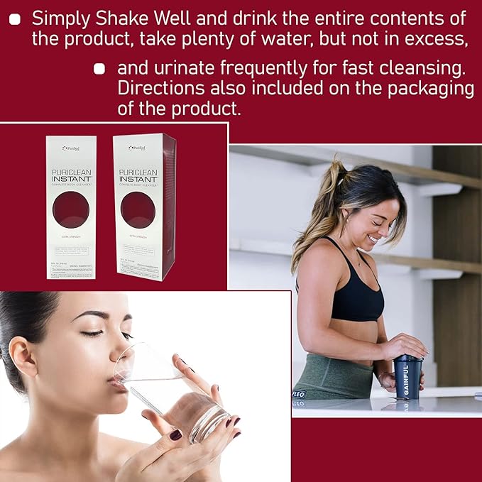 Wellgenix Puriclean Instant Complete Body Cleanser, 32 Fl Oz Fruit Punch, Premium Extra Strength Herbal Cleanse Detox Drink (2 Pack)