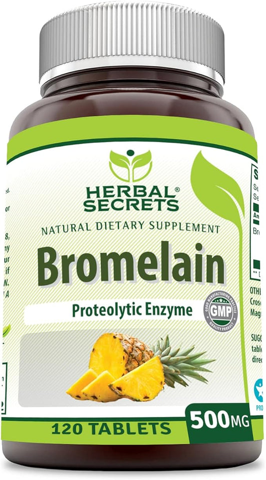 Herbal Secrets Bromelain Supplement 500 Mg (120 Count)