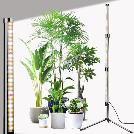 Grow Lights for Indoor Plants, Height Adjustable with On/Off Switch and Timer, Vertical Plants Grow Light for Indoor Plant Growth and Flowering