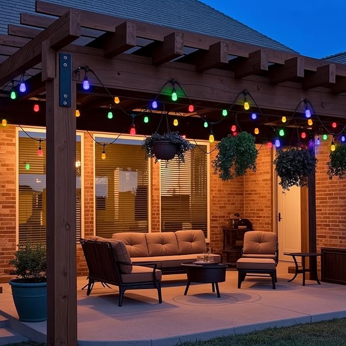 BRIMAX S14 LED Colored Light Bulbs with Faceted Surface,Outdoor Indoor String Light Replacement Bulbs,Plastic,Shatterproof, E26 Base, for Christmas Halloween Party and Holiday Decor,15 Pack