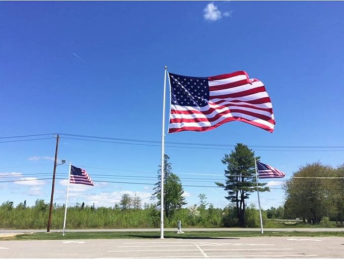 Homissor American Flag 5x8 Heavy Duty Outdoor US Flags for Outside Embroidered Stars USA Sewn Stripes Thick Nylon 2 Brass Grommets