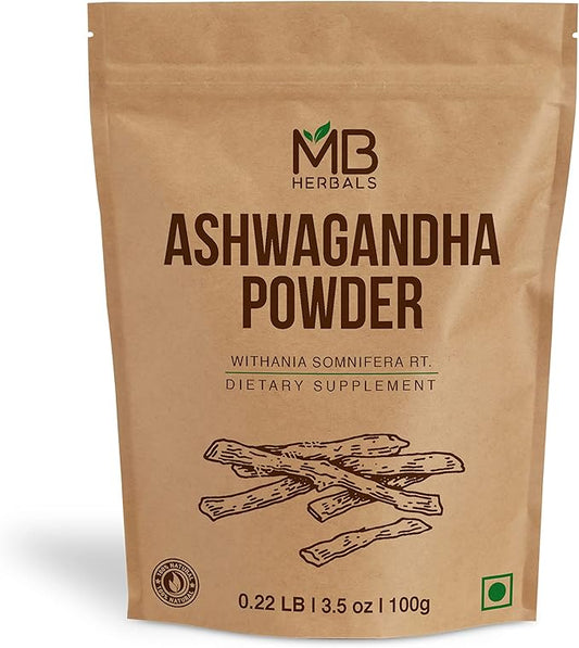 MB Herbals Pure Ashwagandha Powder 100 (3.5 oz)