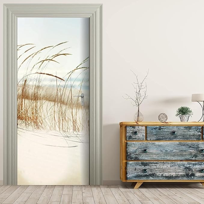 3D Door Stickers Murals Peel and Stick - Sirte Dunes - Door Wallpaper Self-Adhesive Door Decals Removable PVC Waterproof Door Poster for Bedroom Living Room Door Decoration 30.3"x78.7"