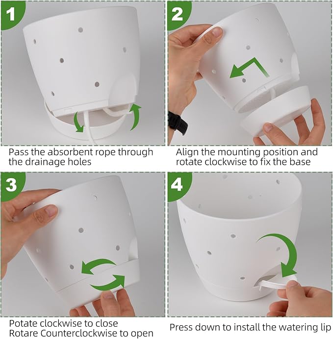 6 Inch Orchid Pots with Holes, 2 Pack Self Watering Planters for Orchids Plastic Orchid Pot Plant Flower Pots for Orchids Indoor Outdoor (White)