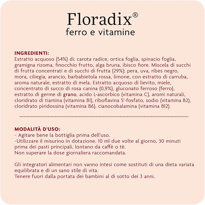 Flora, Floradix Iron + Herbs, Natural 17 fl (500 ML)