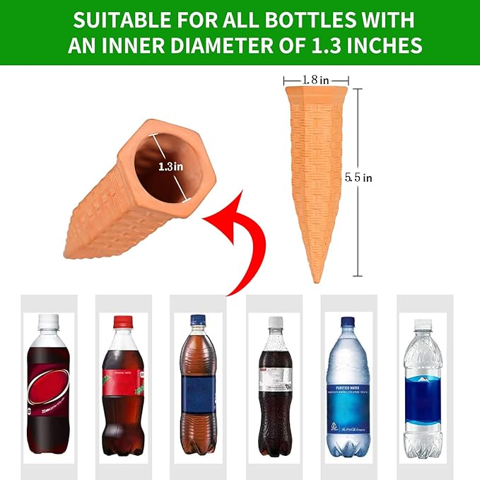 Plant Self Watering Stakes 12 Pack Terracotta Watering Spikes for Indoor and Outdoor Plants,Wine Bottle Plant Watering Devices, Automatic Plant Waterers for Vacation