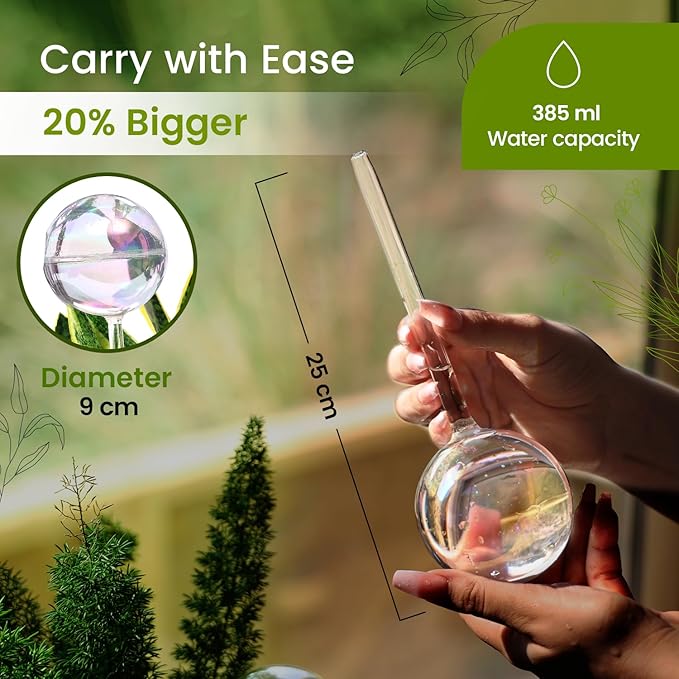 Large 6 Pcs Iridescent Self Watering Globes, Glass Rainbow Plant Watering Globes, Self Watering Planter Insert, Automatic Plant Waterer Indoor, Plant Watering Devices, Plant Water Globe, Watering Bulb