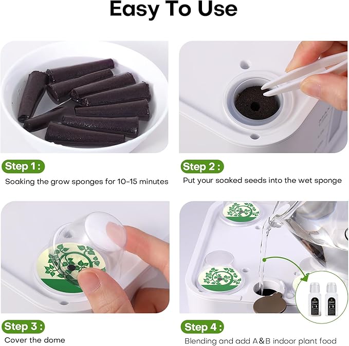 Ahopegarden 167 Pcs Seed Kit for Aerogarden for Gardencube Hydroponics Growing System, Grow Kit for Indoor Garden with 40 Grow Sponges, 40 Grow Baskets, 40 Covers, 40 Labels, 6 A&B Plant Food