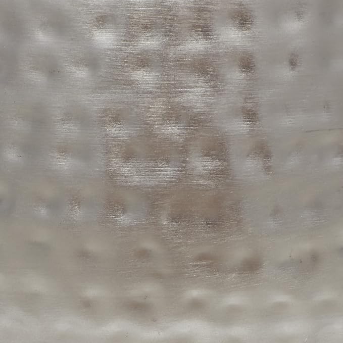 CosmoLiving by Cosmopolitan Metal Indoor Outdoor Planter Hammered Large Planter Pot with X-Shaped Stands, Set of 2 Planters 19", 16"H, Silver