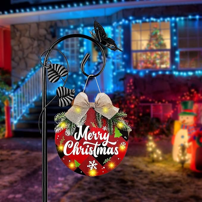 Shepherds Hooks for Outdoor Hummingbird Bird Feeder Pole Hanger 67 Inches with 5 Prongs Base Stainless Metal Adjustable Garden Hanging Holder Weddings Garden Decor Butterfly 2-Pack Black