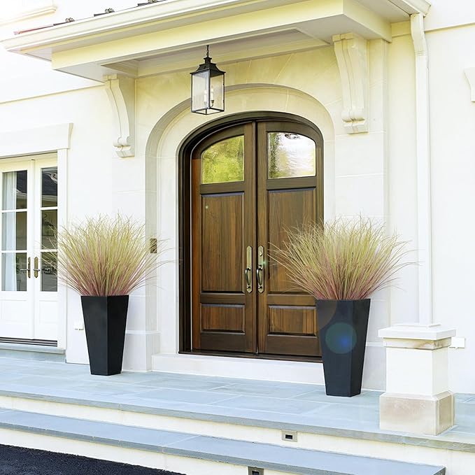 12Pcs Artificial Grass Plants, Faux Shrubs Wheat Grass, Artificial Tall Grass Fake Plants for Outdoor Decor,Artificial Greenery Stems Weed for Room Indoor Home Decor（Light Purple）