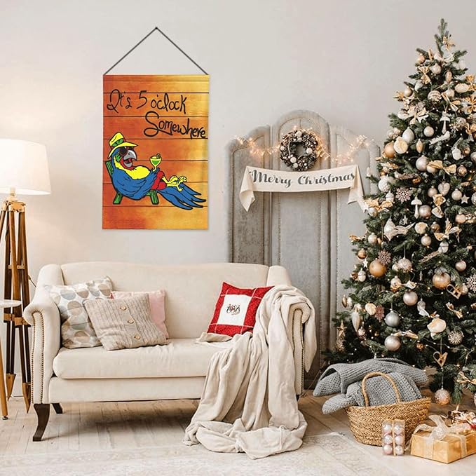 It's 5 O'Clock Somewhere Garden Flag 12x18 Inch Outdoor Decoration Banner Spring Summer Tropical Beach House Flags Yard Farmhouse Garden Deco Indoor Sign, Colour 1