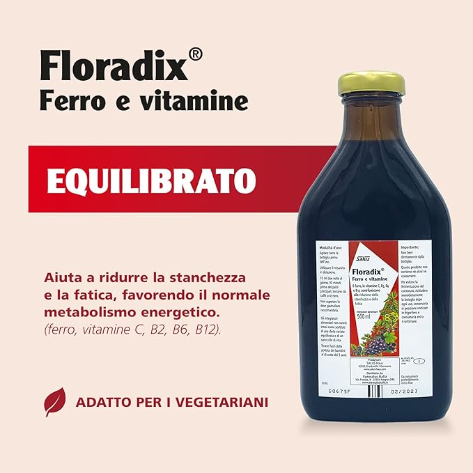 Flora, Floradix Iron + Herbs, Natural 17 fl (500 ML)