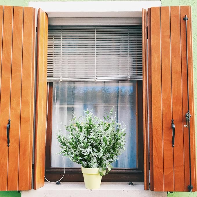 8 Pack Artificial Plants Flowers Grass Shrubs No Fade Faux Plastic Flowers Outdoor for Vases Farmhouse Garden Porch Patio Office Indoor Wedding Decoration Greenery Fake Plants (5#White)