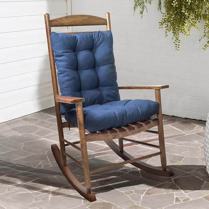 Indoor Outdoor Seat Cushion, 1 Pack Wicker Chair Cushion, Garden Rocking Chair Pad for Patio Garden Grey