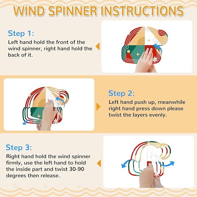 Sublimation Wind Spinner Blanks, 10 Inch 3D Aluminum Metal Hanging Wind Spinner Bulk for Garden Yard Outdoor, Window Porch Decoration for Heat Press Transfer DIY (23. Santa hat-6pcs)