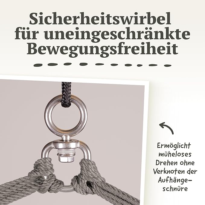 LA SIESTA® - XL King Domingo Hammock Swing Chair - Weather & Tear Resistant Hanging Hammock Chair - Indoor Outdoor Hammock Chair Swing - Hanging Chair for Patio Porch Bedroom - Max 355 Lbs, Cedar