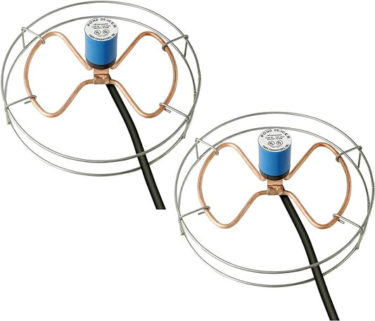 Farm Innovators 1500 Watt Cast Aluminum Submergible Water Tank Deicer, with Self Regulating Thermostat and Anti Chew Cord Protector, 2 Pack