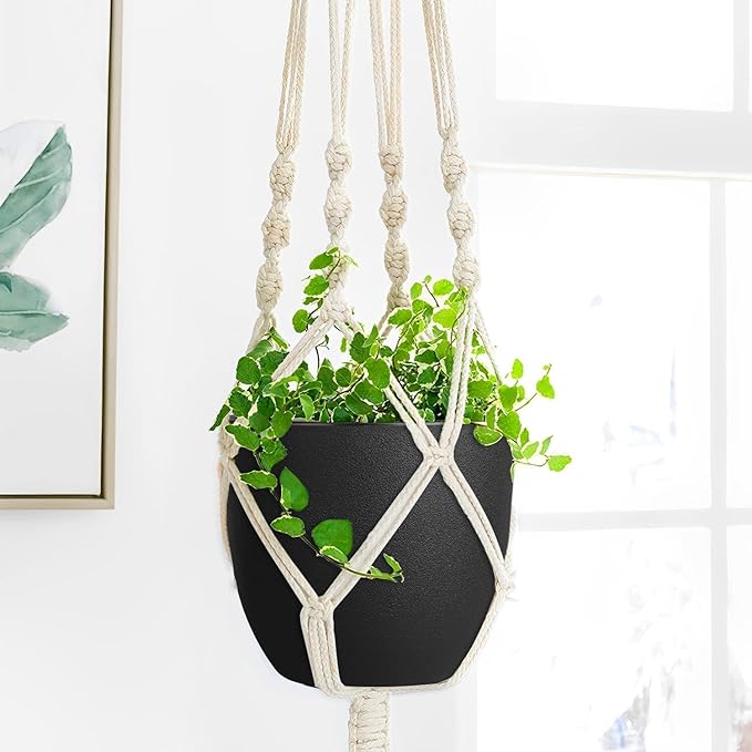 Plant Pots 8 Inch Set of 4, Flower Pots with Multi Mesh Drainage Holes, Planters for Indoor Outdoor Garden Plants and Flowers (Black)