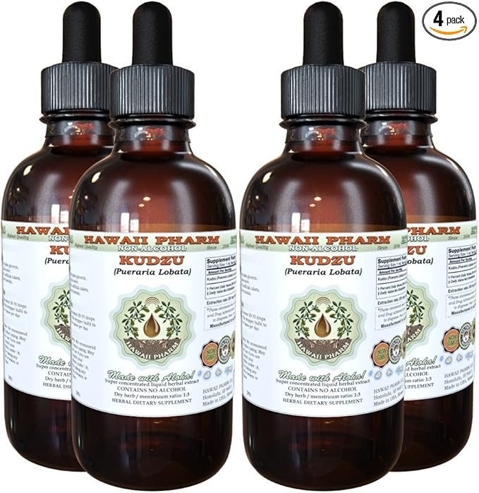 Hawaii Pharm Kudzu Alcohol-FREE Liquid Extract, 4x4 oz