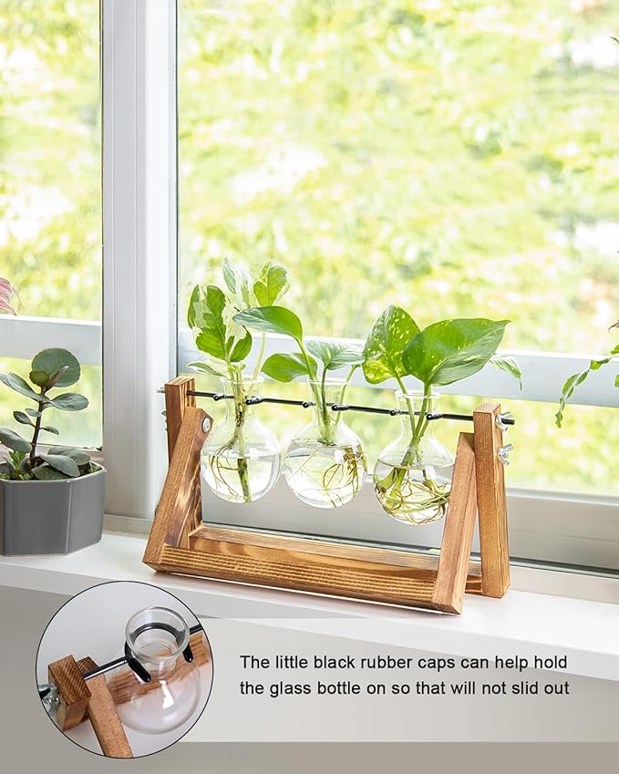 Ivolador Propagation Station, Bulb Plant Terrarium,Planter and Holder Plant Lover Gifts for Women ，Gifts for mom，Plants Home Garden Wedding Decor (3 Bulb-C Type)