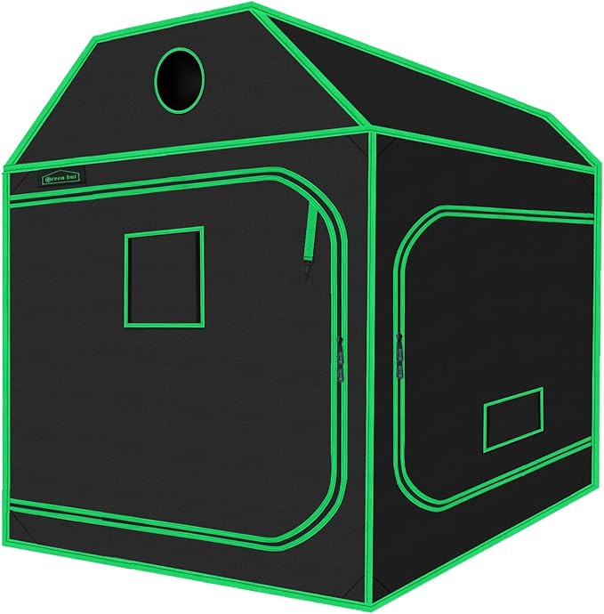5x5 Growing Tent, 60"x60"x72" Roof Cube Grow Tent Plant Grow Tent, Indoor Growing Tent with Observation Windows, Lightproof Roof Cube Tent with Floor Tray, Mylar Hydroponic Tent