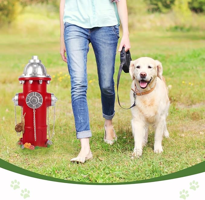 Large Dog Fire Hydrant Pee Post Training Statues with Snail Puppy Pee Training Post Resin Garden Fire Hydrant Figurines for Indoor Outdoor Decor
