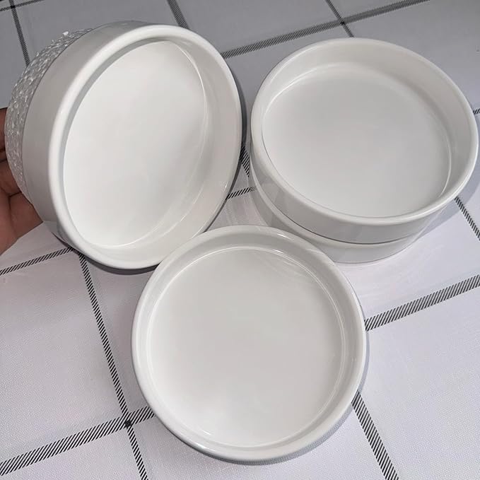 Plant Saucer Pot Tray Planter Saucers 4 Pack 4 5 6 7 8 9 10 11 12 13 Inch for Indoors Outdoor, Durable Sturdy Ceramic Flower Drainage drip Water Tray for Glazed Pots Base (4.7 Inch-White)