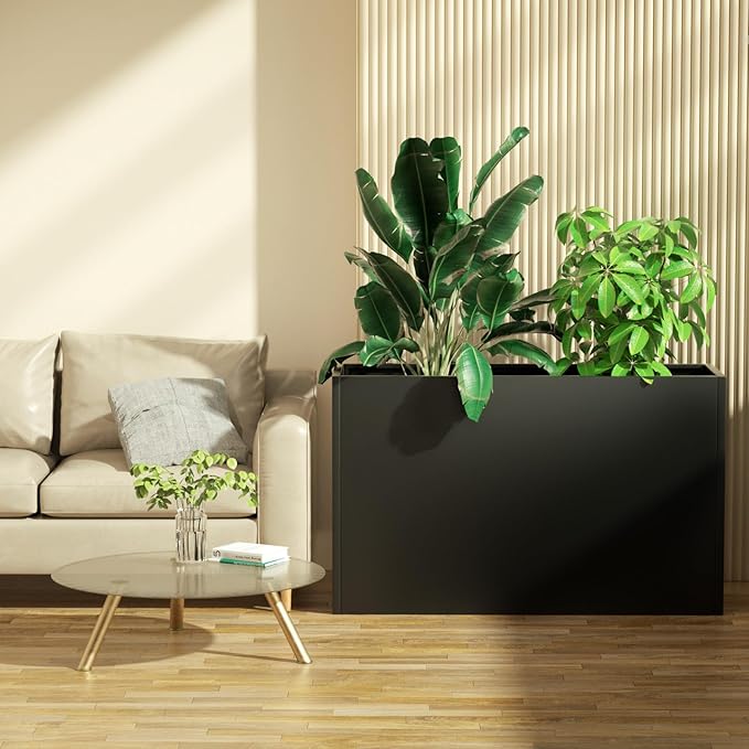 Adjustable Metal Planter Box 38” x 12” x 30”, Steel Garden Box with Smart Drainage, Heavy-Duty Plant Container Powder-Coated Steel - Perfect for Garden, Patio & Balcony Decor