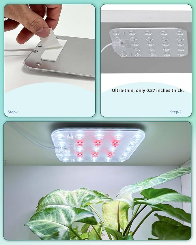 DOMMIA Grow Light, 4-Pack LED Plant Lights for Indoor Growing, 6/12/16H Timer Auto On Off, 4-Level Dimmable, Sunlike Full Spectrum with Optical Lens,Under Cabinet, Idea Garden Gift 4200K Natural White