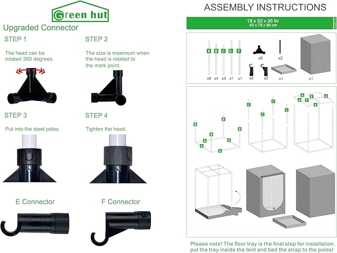 Small Grow Tent for Plants Indoor 18"x30"x36" Mylar Hydroponic Grow Tents Indoor Grow Room for Plant Fruit Flower Veg with Removable Waterproof Floor Tray