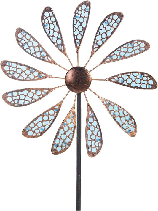 DREAMYSOUL Outdoor Wind Spinner 33" Metal Wind Sculpture Waterproof Fluorescence Wind Spinners for Garden Patio Lawn Decoration